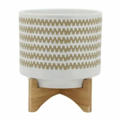 Top 10 ๐คฉ Sagebrook Home 10" Zig-zag Planter With Stand, White 12.0"H - 10.0" X 10.0" X 12.0" ๐งจ