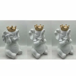 New 🌟 Sagebrook Home Resin, Set Of 3 16"H See,Hear,Speak No Evil Elephants, - 11" X 11" X 16" ⌛
