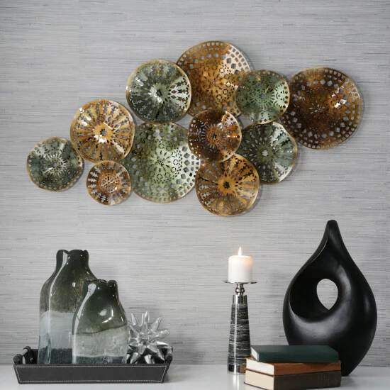 Discount ✨ Sagebrook Home Ec, Teal, Metal Circles Wall Sculpture, Wb 24"H ❤️ 3 Discount ✨ Sagebrook Home Ec, Teal, Metal Circles Wall Sculpture, Wb 24"H ❤️