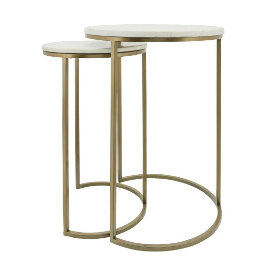 Cheap ❤️ Sagebrook Home Metal, Marble, Set Of 2 21, 23"h Side Tables, Gld, Wht 23.0"H - 16.0" X 16.0" X 23.0" 😀 3 Cheap ❤️ Sagebrook Home Metal, Marble, Set Of 2 21, 23"h Side Tables, Gld, Wht 23.0"H - 16.0" X 16.0" X 23.0" 😀