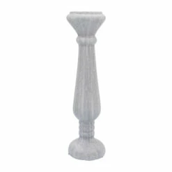 New 🎉 Sagebrook Home Ceramic 15"h Candle Holder, Scratched, Silver 15.0"H - 4.0" X 4.0" X 15.0" 🎁