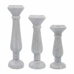 New 🎉 Sagebrook Home Ceramic 15"h Candle Holder, Scratched, Silver 15.0"H - 4.0" X 4.0" X 15.0" 🎁 -Sagebrook Home Online Shop unnamed file 5019