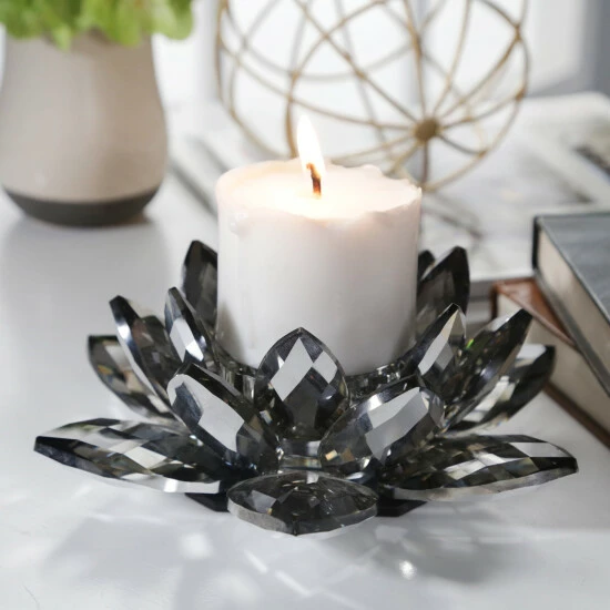 Promo ๐งจ Sagebrook Home Black Crystal Lotus Votive Holder 8.25" 3"H - 8.25" X 8.25" X 3.0" ๐ 3 Promo ๐งจ Sagebrook Home Black Crystal Lotus Votive Holder 8.25" 3"H - 8.25" X 8.25" X 3.0" ๐