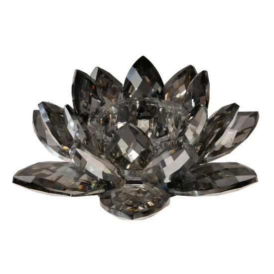 Promo ๐งจ Sagebrook Home Black Crystal Lotus Votive Holder 8.25" 3"H - 8.25" X 8.25" X 3.0" ๐ 4 Promo ๐งจ Sagebrook Home Black Crystal Lotus Votive Holder 8.25" 3"H - 8.25" X 8.25" X 3.0" ๐ - Image 2