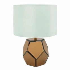 Wholesale 😀 Sagebrook Home Mirrored 17.25" Facetd Table Lamp, Gold 17.25"H - 12.0" X 12.0" X 17.25" 🔔