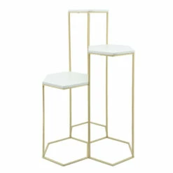 Brand new ❤️ Sagebrook Home Metal, 3-layered Plant Stands, White, Gold 32.0"H - 18.0" X 18.0" X 32.0" ✨ -Sagebrook Home Online Shop unnamed file 5051