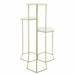 Brand new ❤️ Sagebrook Home Metal, 3-layered Plant Stands, White, Gold 32.0"H - 18.0" X 18.0" X 32.0" ✨ -Sagebrook Home Online Shop unnamed file 5052