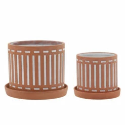 Budget 💯 Sagebrook Home Set Of 2 Terracotta Planters With Saucer 6, 8", Orange 8"H - 8.0" X 8.0" X 8.0" ❤️ -Sagebrook Home Online Shop unnamed file 506