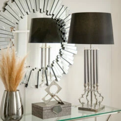 Best reviews of 🔔 Sagebrook Home Brass 36" Column Table Lamp, Silver 37.0"H - 8.0" X 8.0" X 37.0" 😉