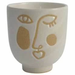 Best Sale 🤩 Sagebrook Home Ceramic 5" Scented Candle Face, Ivory 20oz 6.0"H - 5.0" X 5.0" X 6.0" 🎁