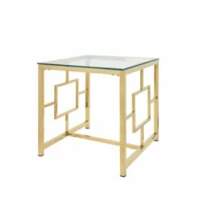 Best deal 🤩 Sagebrook Home Gold Metal, Glass Accent Table, 21.75"H - 21.75" X 21.75" X 21.75" ❤️ -Sagebrook Home Online Shop unnamed file 5111