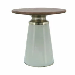 Brand new ๐ Sagebrook Home Wooden Top, 18"h Nebular Side Table, Cream 18.0"H - 18.0" X 18.0" X 18.0" โญ