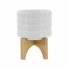 Outlet 🎉 Sagebrook Home Ceramic 5" Planter On Wooden Stand, White 6.0"H - 5.0" X 5.0" X 6.0" ⌛ -Sagebrook Home Online Shop unnamed file 5130