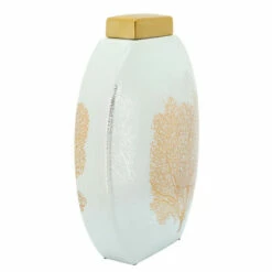 Hot Sale 😍 Sagebrook Home 16" Decal Jar With Lid, Gold 16.0"H - 11.0" X 6.0" X 16.0" 💯