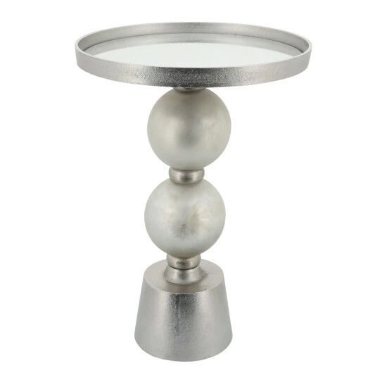 New 😀 Sagebrook Home Metal, 22"h Orb Side Table, Mirror Top, Champ, Brnz 22.0"H - 16.0" X 16.0" X 22.0" ✔️ 4 New 😀 Sagebrook Home Metal, 22"h Orb Side Table, Mirror Top, Champ, Brnz 22.0"H - 16.0" X 16.0" X 22.0" ✔️ - Image 2