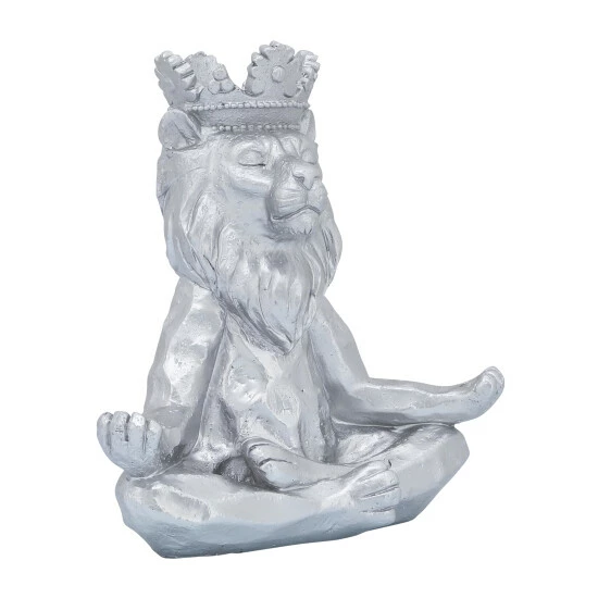 Wholesale ๐ Sagebrook Home Resin 7" Yoga Lion With Crown, Silver 7"H - 7.0" X 7.0" X 7.0" โญ 4 Wholesale ๐ Sagebrook Home Resin 7" Yoga Lion With Crown, Silver 7"H - 7.0" X 7.0" X 7.0" โญ - Image 2