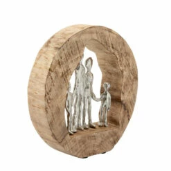 Cheap 🛒 Sagebrook Home Aluminum Family In Mango Wood, Silver, Brown 11.22"H - 11.61" X 2.56" X 11.22" 🔥 -Sagebrook Home Online Shop unnamed file 5218