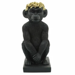 Discount 💯 Sagebrook Home Res, 14" Monkey Figurine Flower Crown, Blk, Gold 14"H - 9.0" X 6.0" X 14.0" 😀