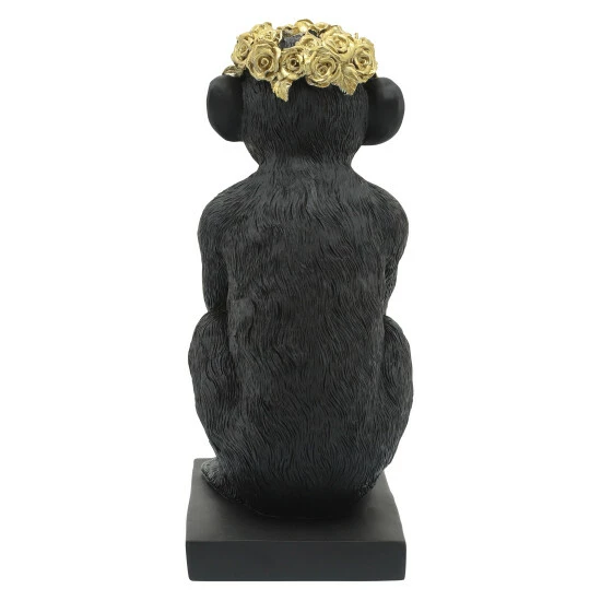 Discount π― Sagebrook Home Res, 14" Monkey Figurine Flower Crown, Blk, Gold 14"H - 9.0" X 6.0" X 14.0" π 5 Discount π― Sagebrook Home Res, 14" Monkey Figurine Flower Crown, Blk, Gold 14"H - 9.0" X 6.0" X 14.0" π - Image 3