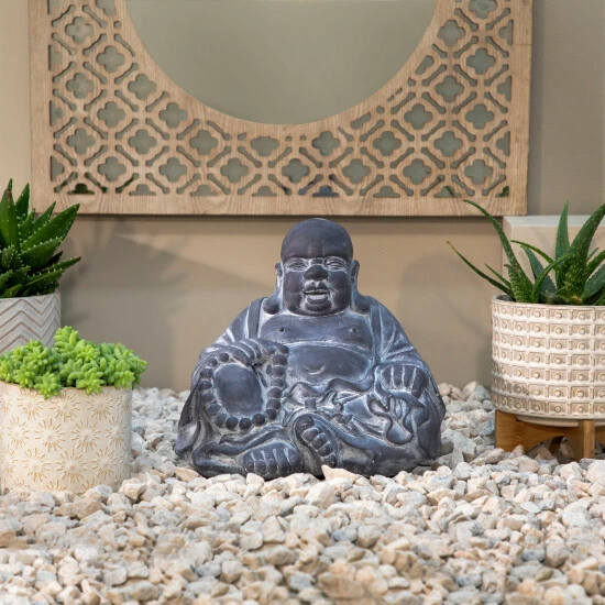 Brand new ๐ Sagebrook Home 14" Happy Buddha, Gray โค๏ธ 4 Brand new ๐ Sagebrook Home 14" Happy Buddha, Gray โค๏ธ - Image 2
