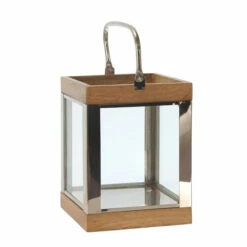 Promo 👏 Sagebrook Home Metal , Wood 10" Lantern,silver 10"H - 8.0" X 8.0" X 10.0" ⌛ -Sagebrook Home Online Shop unnamed file 5245
