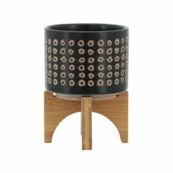 Deals ✨ Sagebrook Home Ceramic 5" Planter On Stand, Brown 7.0"H - 5.25" X 5.25" X 7.0" 😀 -Sagebrook Home Online Shop unnamed file 5257