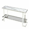 Wholesale ⌛ Sagebrook Home Metal, Marble Glass, Console Table, Silver, White 30.71"H - 55.12" X 14.17" X 30.71" 🔥