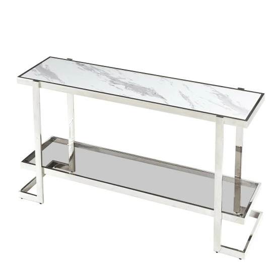Wholesale β Sagebrook Home Metal, Marble Glass, Console Table, Silver, White 30.71"H - 55.12" X 14.17" X 30.71" π₯ 3 Wholesale β Sagebrook Home Metal, Marble Glass, Console Table, Silver, White 30.71"H - 55.12" X 14.17" X 30.71" π₯