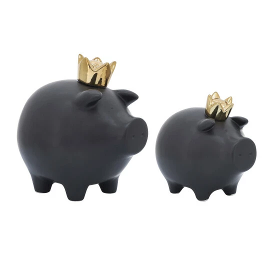 Deals โญ Sagebrook Home Ceramic, 6" Pig With Crown, Black - 6" X 5" X 6" ๐ 9 Deals โญ Sagebrook Home Ceramic, 6" Pig With Crown, Black - 6" X 5" X 6" ๐ - Image 7