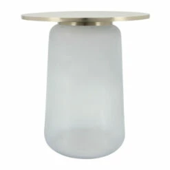 Cheapest โ Sagebrook Home Metal Top, 22"h Side Table, Gls Base, Clear 22.0"H - 18.0" X 18.0" X 22.0" ๐