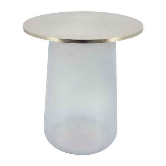 Cheapest ⌛ Sagebrook Home Metal Top, 22"h Side Table, Gls Base, Clear 22.0"H - 18.0" X 18.0" X 22.0" 🎁 4 Cheapest ⌛ Sagebrook Home Metal Top, 22"h Side Table, Gls Base, Clear 22.0"H - 18.0" X 18.0" X 22.0" 🎁 - Image 2