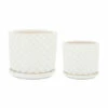 Best deal 🧨 Sagebrook Home Ceramic Set Of 2 5, 6" Scaly Planters With Saucer, Ivory 5.0"H - 6.0" X 6.0" X 5.0" ⭐ -Sagebrook Home Online Shop unnamed file 5309