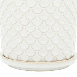 Best deal 🧨 Sagebrook Home Ceramic Set Of 2 5, 6" Scaly Planters With Saucer, Ivory 5.0"H - 6.0" X 6.0" X 5.0" ⭐ -Sagebrook Home Online Shop unnamed file 5315