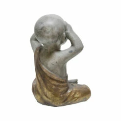 Brand new 🎉 Sagebrook Home Polyresin 12" No See Baby Monk, Gray, Gold 12"H ✔️ -Sagebrook Home Online Shop unnamed file 533