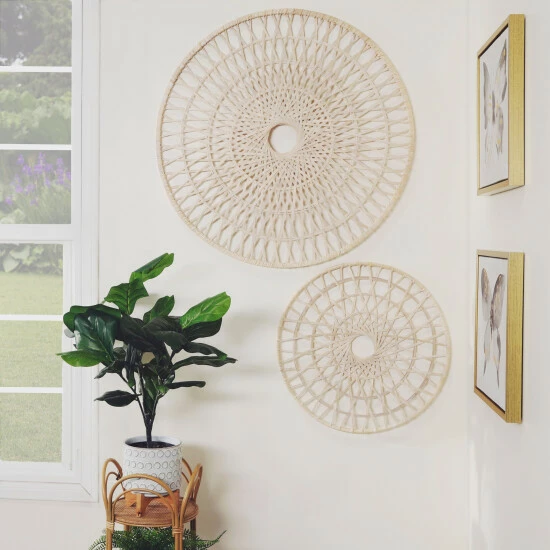 Promo 🔔 Sagebrook Home Wicker, 24", Round Wall Deco, Natural 24.0"H ❤️ 3 Promo 🔔 Sagebrook Home Wicker, 24", Round Wall Deco, Natural 24.0"H ❤️
