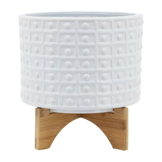 Buy โญ Sagebrook Home 10" Dotted Planter With Stand, White 8.0"H - 11.0" X 11.0" X 8.0" ๐ 3 Buy โญ Sagebrook Home 10" Dotted Planter With Stand, White 8.0"H - 11.0" X 11.0" X 8.0" ๐