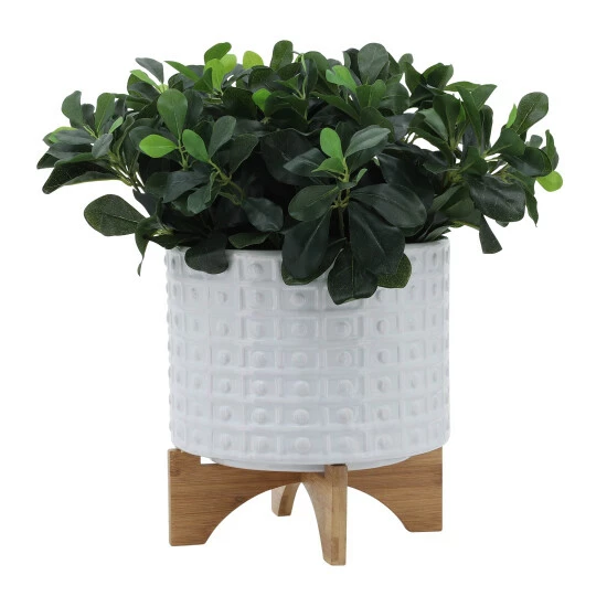 Buy โญ Sagebrook Home 10" Dotted Planter With Stand, White 8.0"H - 11.0" X 11.0" X 8.0" ๐ 5 Buy โญ Sagebrook Home 10" Dotted Planter With Stand, White 8.0"H - 11.0" X 11.0" X 8.0" ๐ - Image 3