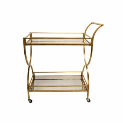 Cheap 💯 Sagebrook Home Metal 33" 2-tier Rolling Bar Cart, Gold 36.22"H - 32.68" X 17.32" X 36.22" 🌟 -Sagebrook Home Online Shop unnamed file 5420