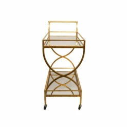 Cheap 💯 Sagebrook Home Metal 33" 2-tier Rolling Bar Cart, Gold 36.22"H - 32.68" X 17.32" X 36.22" 🌟 -Sagebrook Home Online Shop unnamed file 5421