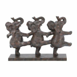 Budget 🌟 Sagebrook Home Resin, 7"h Dancing Elephants, Bronze - 11.0" X 3.0" X 7.0" 🎁 -Sagebrook Home Online Shop unnamed file 5451