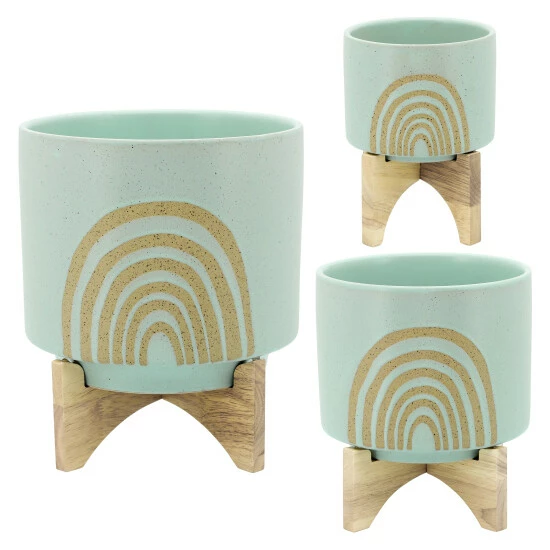 Buy ๐ Sagebrook Home 10" Arch Planter With Stand, Mint 12"H - 10.0" X 10.0" X 12.0" ๐ 5 Buy ๐ Sagebrook Home 10" Arch Planter With Stand, Mint 12"H - 10.0" X 10.0" X 12.0" ๐ - Image 3