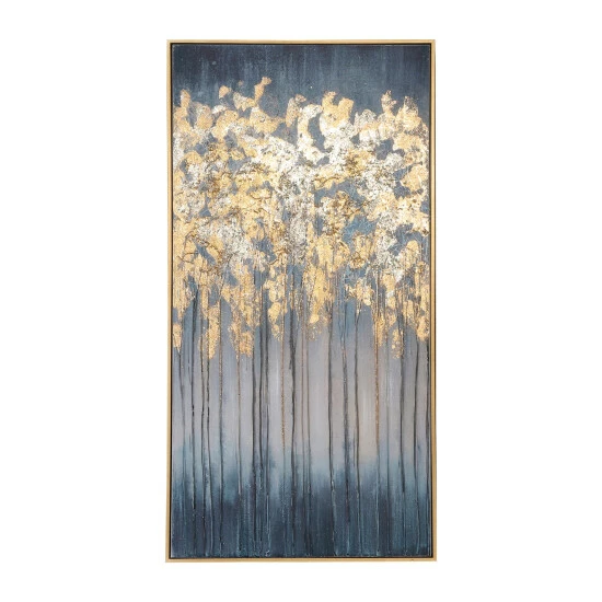 Best Sale ⌛ Sagebrook Home 40x21 Hand Painted Abstract - Framed, Blue, Gld 21"H ⌛ 3 Best Sale ⌛ Sagebrook Home 40x21 Hand Painted Abstract - Framed, Blue, Gld 21"H ⌛