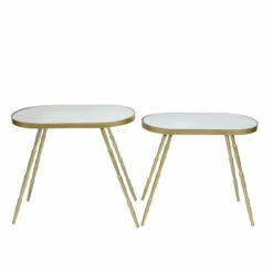Best reviews of 🧨 Sagebrook Home Set Of 2 Metal, Mirror 24, 26" Accent Tables, Gold 26.0"H - 28.0" X 17.0" X 26.0" 🧨