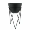 Hot Sale 🥰 Sagebrook Home Metal 14" Planter In Stand, Black 26"H - 14.0" X 14.0" X 26.0" 🔔