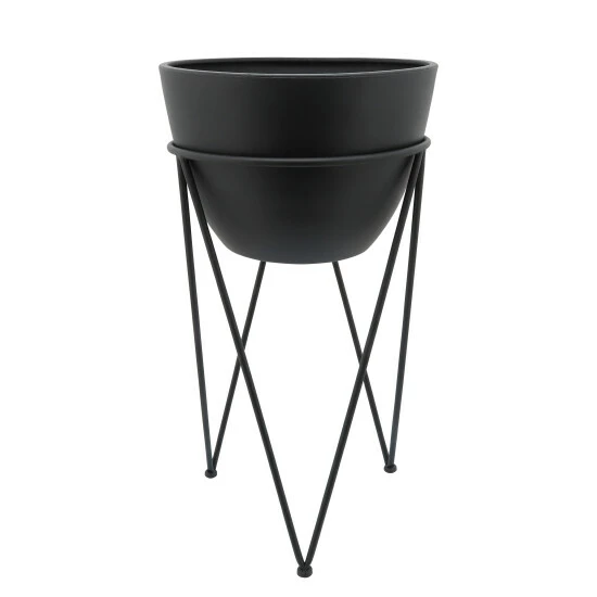 Hot Sale ๐ฅฐ Sagebrook Home Metal 14" Planter In Stand, Black 26"H - 14.0" X 14.0" X 26.0" ๐ 3 Hot Sale ๐ฅฐ Sagebrook Home Metal 14" Planter In Stand, Black 26"H - 14.0" X 14.0" X 26.0" ๐