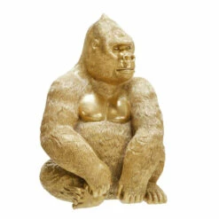 Hot Sale 👏 Sagebrook Home Polyresin 13" Sitting Gorilla Figurine, Gold 13"H - 9.0" X 8.0" X 13.0" 💯