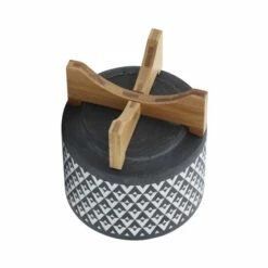 Promo ✨ Sagebrook Home Ceramic 8" Aztec Planter On Wooden Stand, Gray 9.0"H - 8.0" X 8.0" X 9.0" 😉 -Sagebrook Home Online Shop unnamed file 5510