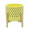 Best reviews of 🧨 Sagebrook Home 8" Dotted Planter With Wood Stand, Yellow 6.0"H - 8.0" X 8.0" X 6.0" 🔥 -Sagebrook Home Online Shop unnamed file 5526