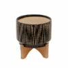 Hot Sale ❤️ Sagebrook Home 7" Dotted Planter With Wooden Stand, Black 4.88"H - 7.01" X 7.01" X 4.88" ❤️ -Sagebrook Home Online Shop unnamed file 5536