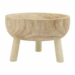Hot Sale 😍 Sagebrook Home Wood 11" Bowl With Legs, Natural 6.3"H - 11.0" X 11.0" X 6.3" 🎉